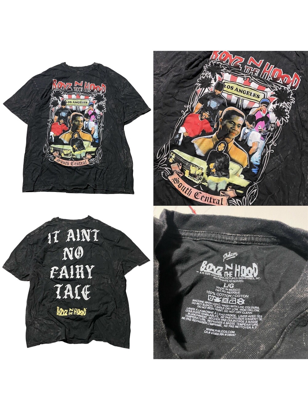 Boyz N The Hood Mens Large Graphic T-Shirt South Central Black  Distressed Tee